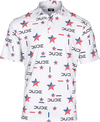 Front view of the DUDE Golf Polo, USA